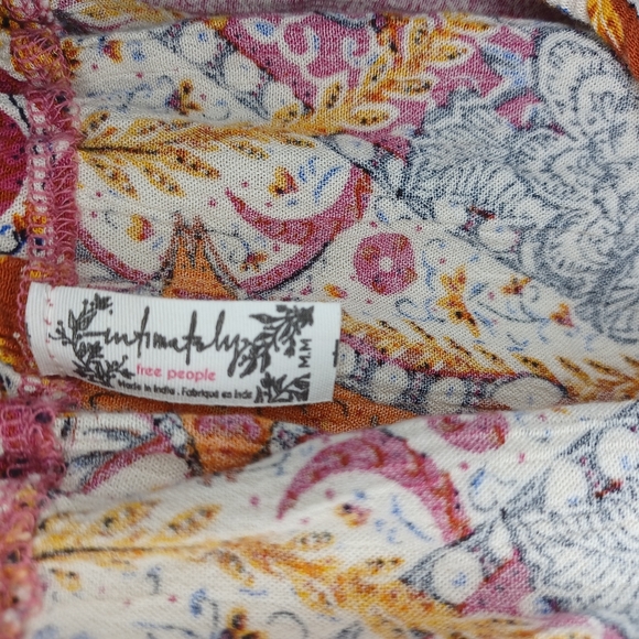 Free People Count Me In Trapeze Tunic Top Paisley Print Size M - Picture 7 of 8